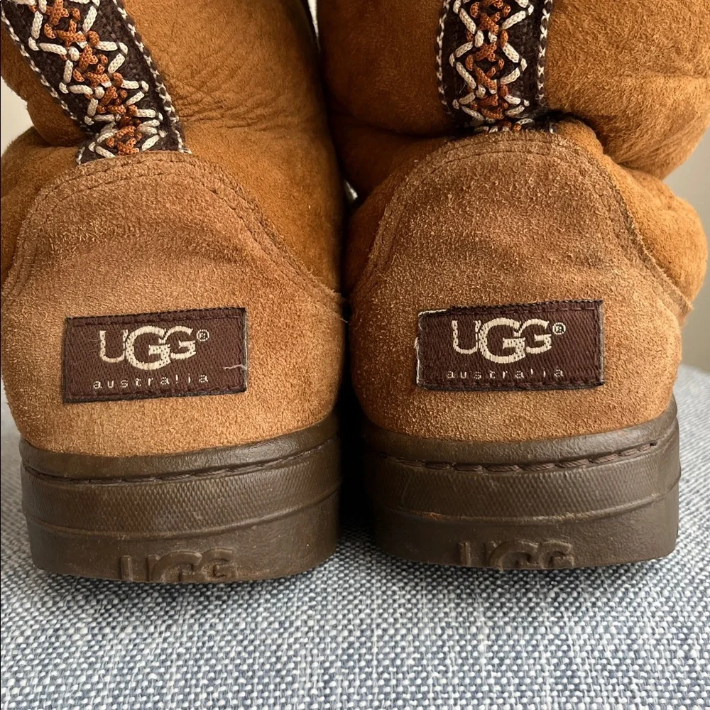 Ugg‎ Ultra Tall Braided Back 5245 New Zealand Label Sheepskin Rubber Sole Tasman